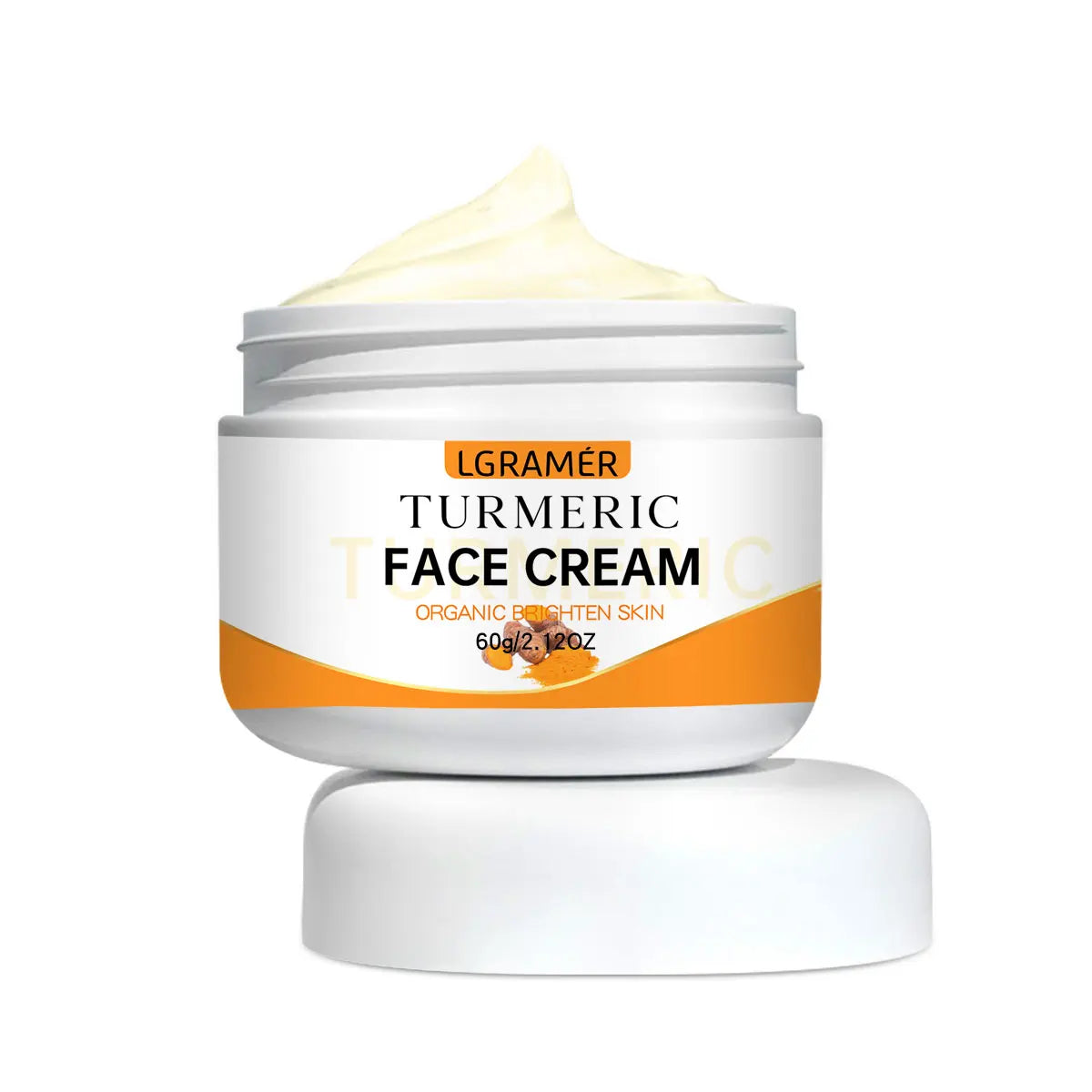 Crème hydratante pour le visage au curcuma.
