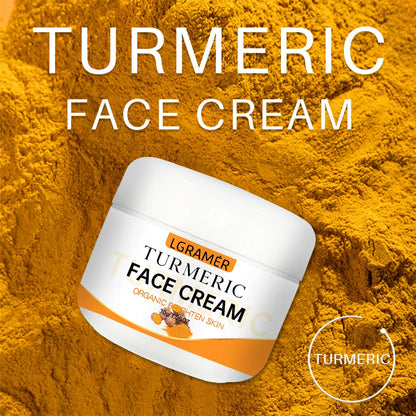 Crème hydratante pour le visage au curcuma.
